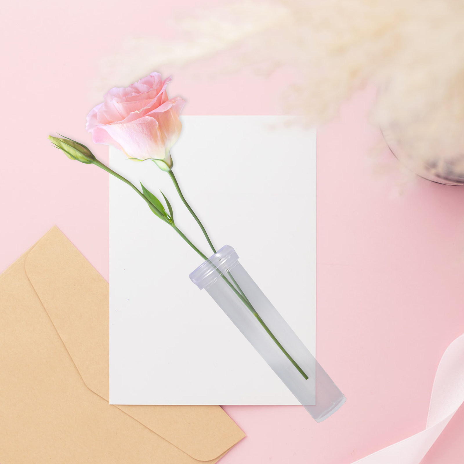 Florist Flower Supply - 100 ชิ้น หลอดใส่ดอกไม้เพื่อการดูแลรักษา หลอดพลาสติกคุณภาพสูงสำหรับใส่น้ำรดน้ำดอกไม้สด อุปกรณ์สำหรับร้านดอกไม้ หลอดเก็บรักษา