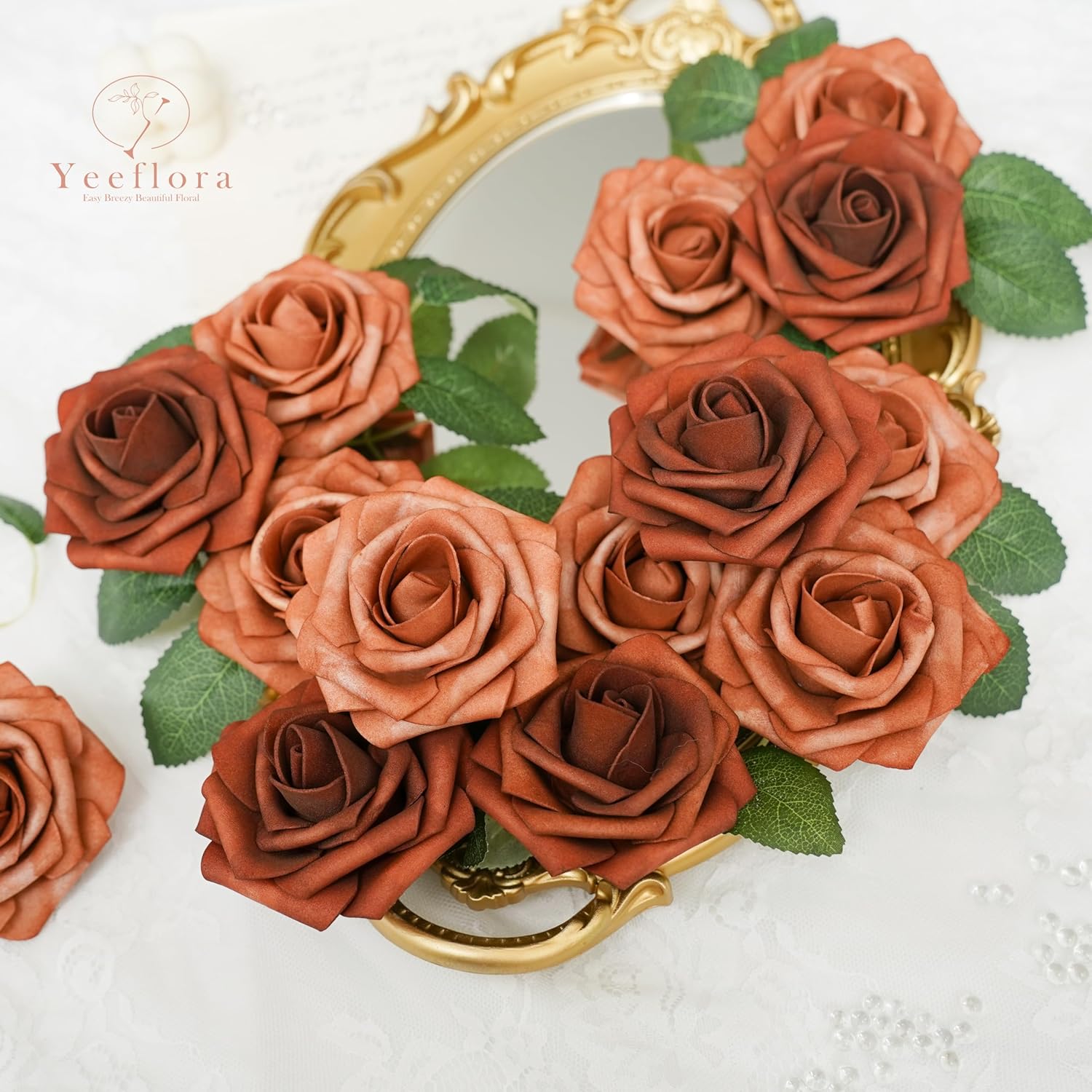 ดอกกุหลาบประดิษฐ์ 25 ชิ้น สำหร - Florist Supply Bulk บทวิจารณ์และราคา