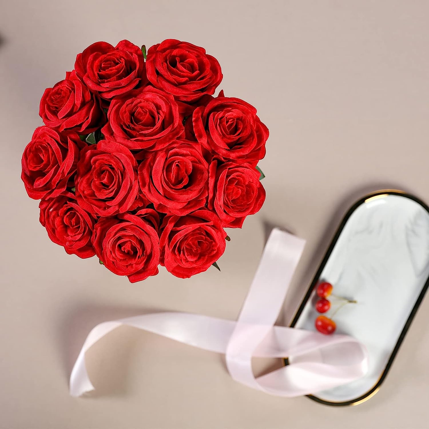 ช่อดอกกุหลาบแดงประดิษฐ์ 12 ชิ้ - Florist Supply Bulk บทวิจารณ์และราคา
