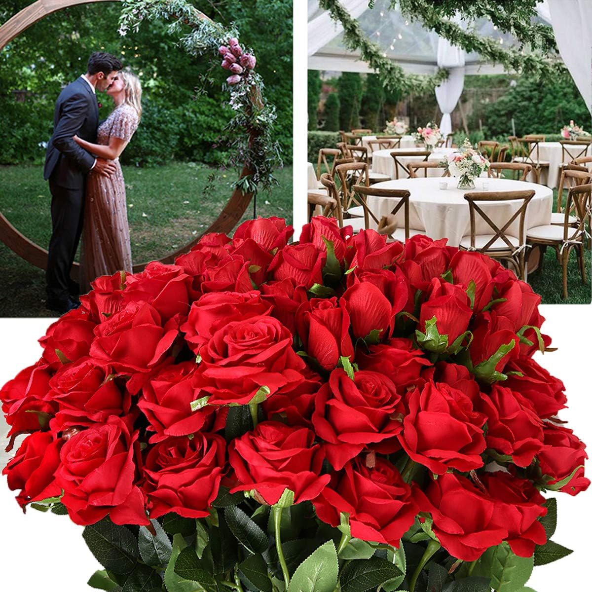 ช่อดอกกุหลาบแดงประดิษฐ์ 12 ชิ้ - Florist Supply Bulk บทวิจารณ์และราคา